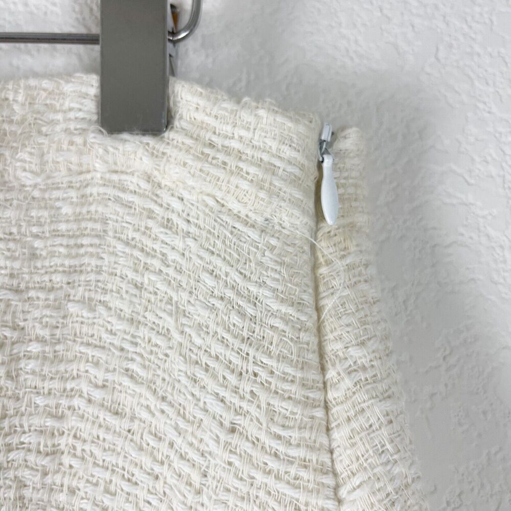 Derek Lam 10 Crosby Mini Skirt Womens 8 Ivory Cream Tweed Fit and Flare Classic - Picture 4 of 10